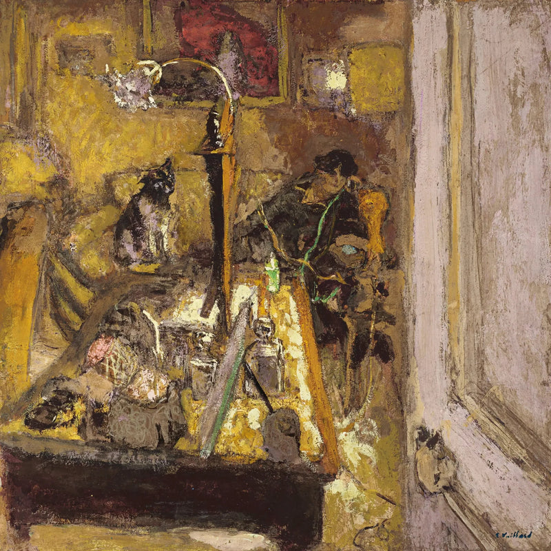 Madame Hessel die telefoneert in haar boudoir - Édouard Vuillard