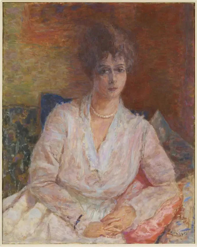 Mevrouw Reine Thadée Natanson met parelketting - Pierre Bonnard
