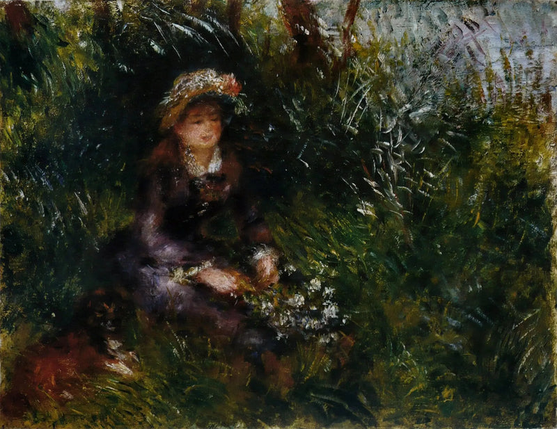 Mevrouw Renoir met hond - Pierre-Auguste Renoir