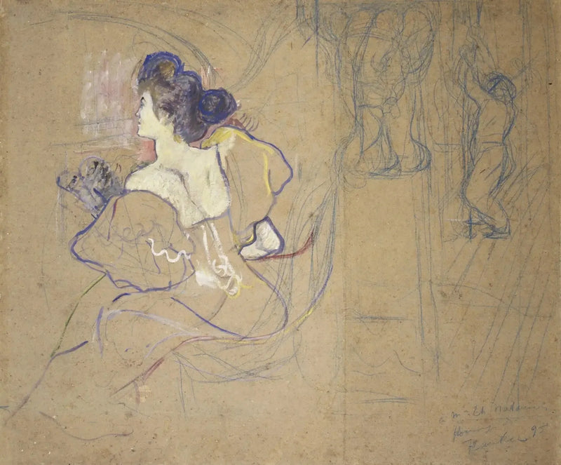 Mevrouw Thadée Natanson (Misia Godebska, 1872-1950) in het Theater - Henri de Toulouse-Lautrec