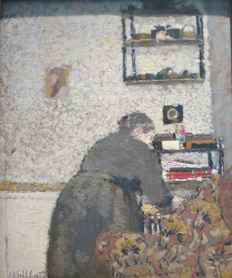 Madame Vuillard in de salon - Édouard Vuillard