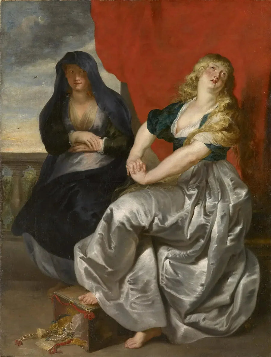 Madeleine boetvaardig met haar zus Martha - Peter Paul Rubens