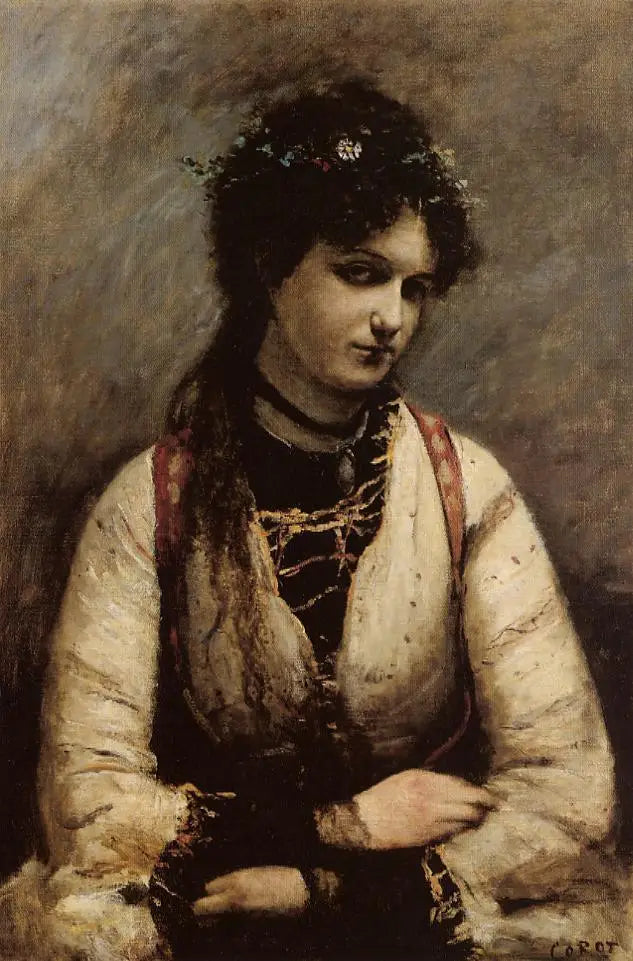 Meisje van Foudras - Jean-Baptiste Camille Corot