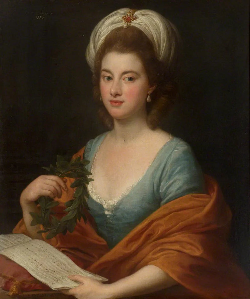 Meisje Frances Lyde Browne houdend van muziek en een kroon - Pompeo Batoni