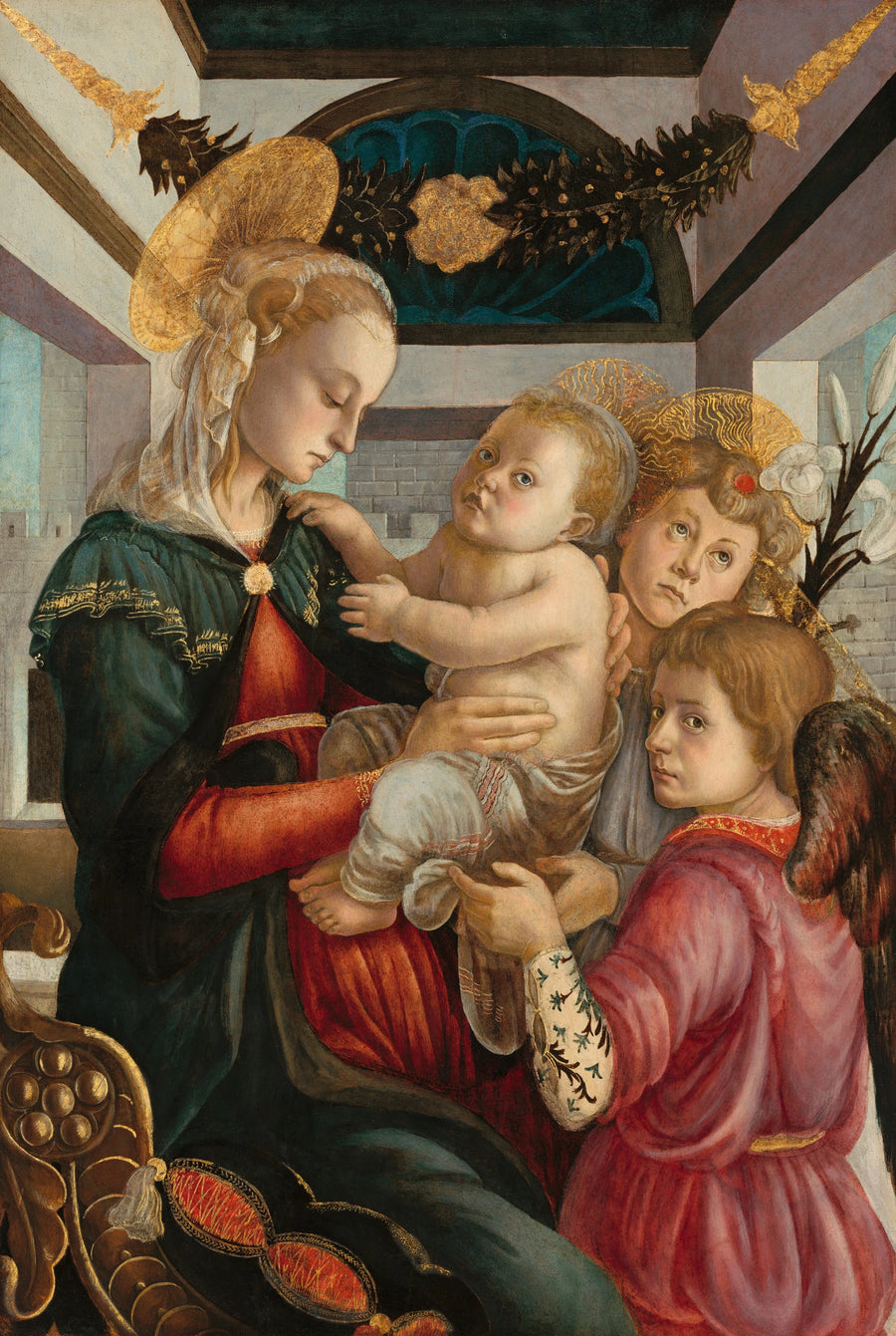 La Vierge et l’Enfant avec des anges, vers 1465-1470 – attribuée à Botticelli