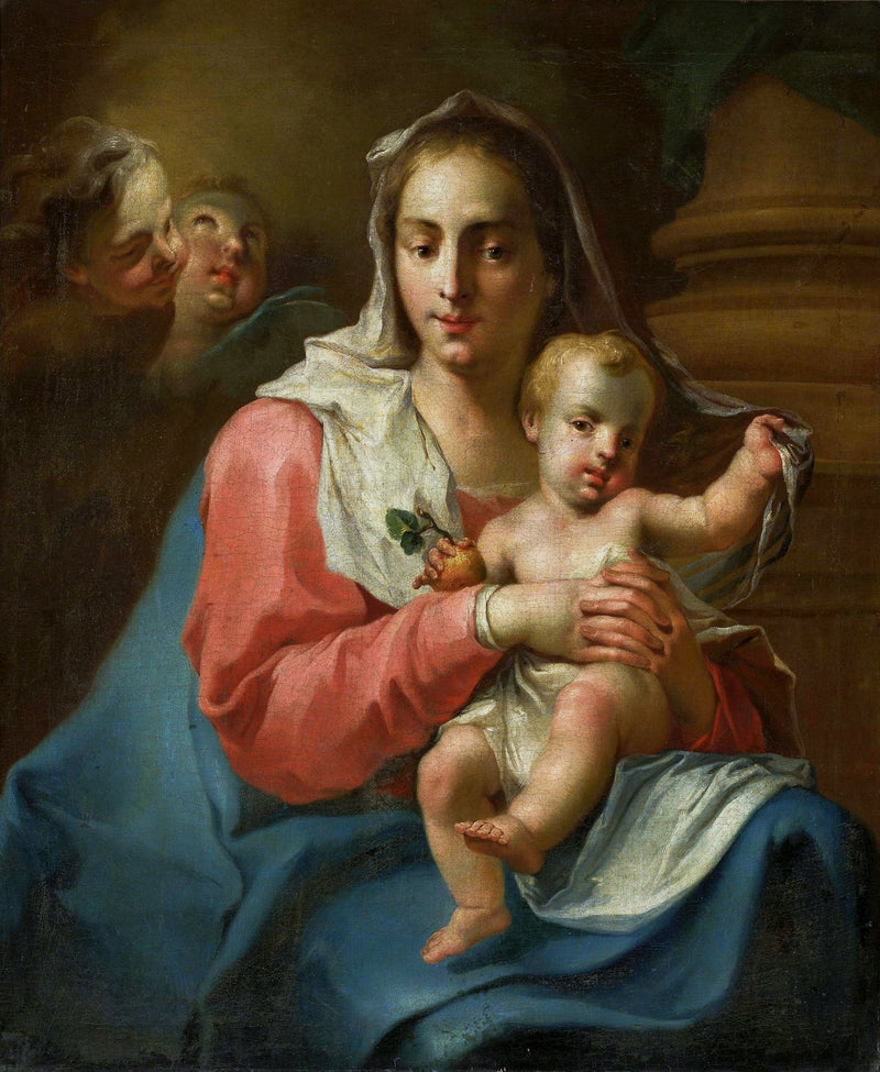 Madonna en Kind met twee engelen - Giovanni Battista Pittoni