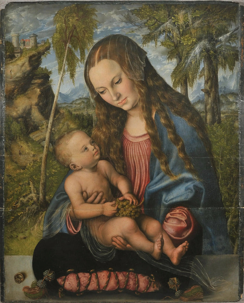 Madonna onder de kerstboom. - Lucas Cranach de Oudere