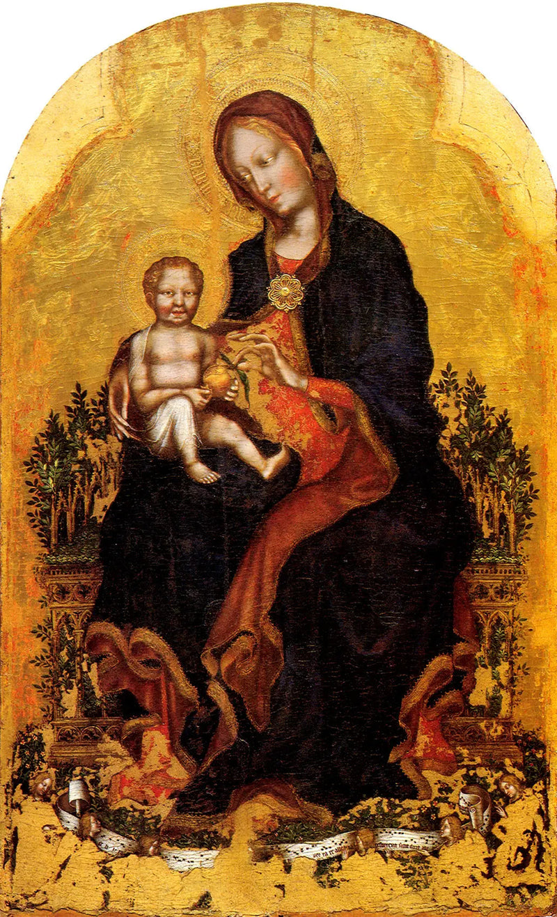 Madonna op de troon met Kind en muzikanten engelen - Gentile da Fabriano