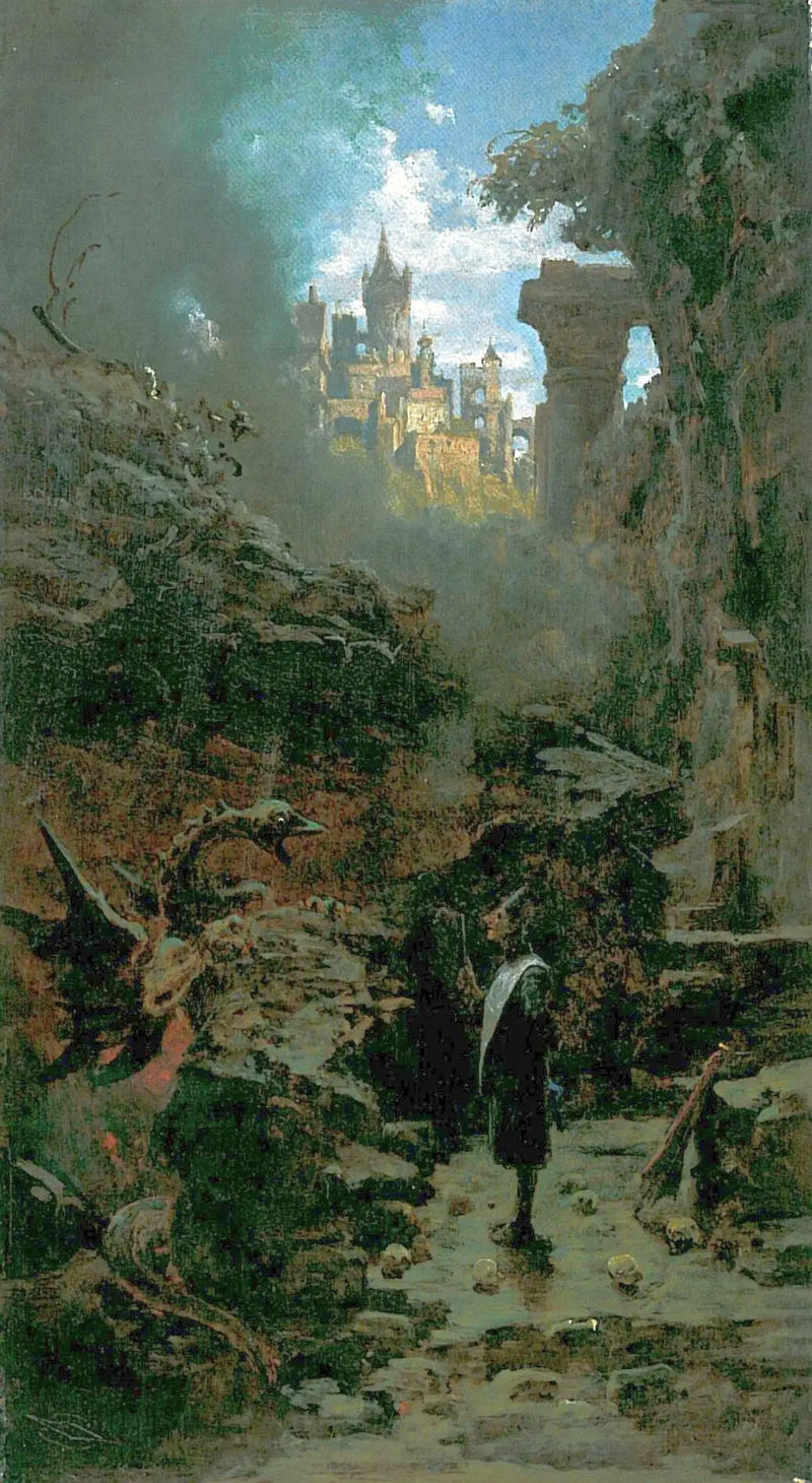 Tovenaar en Draak - Carl Spitzweg