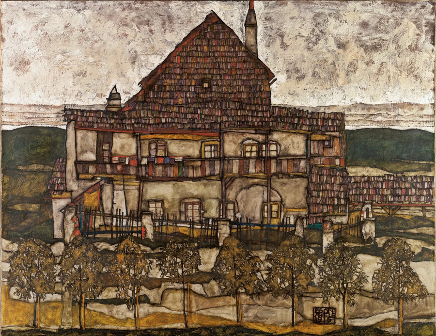 Huis met leien dak - Egon Schiele