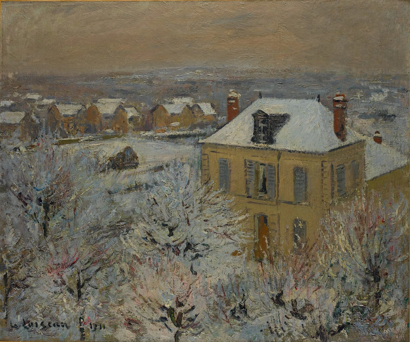 Huis in de winter - Gustave Loiseau