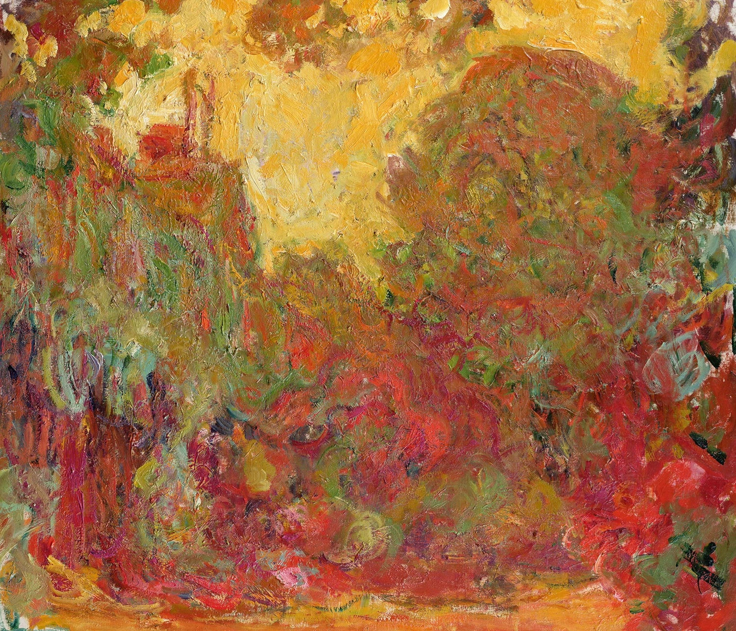Het Huis gezien vanuit de rozentuin - Claude Monet