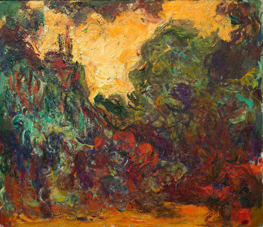Het huis gezien vanuit de rozentuin - Claude Monet