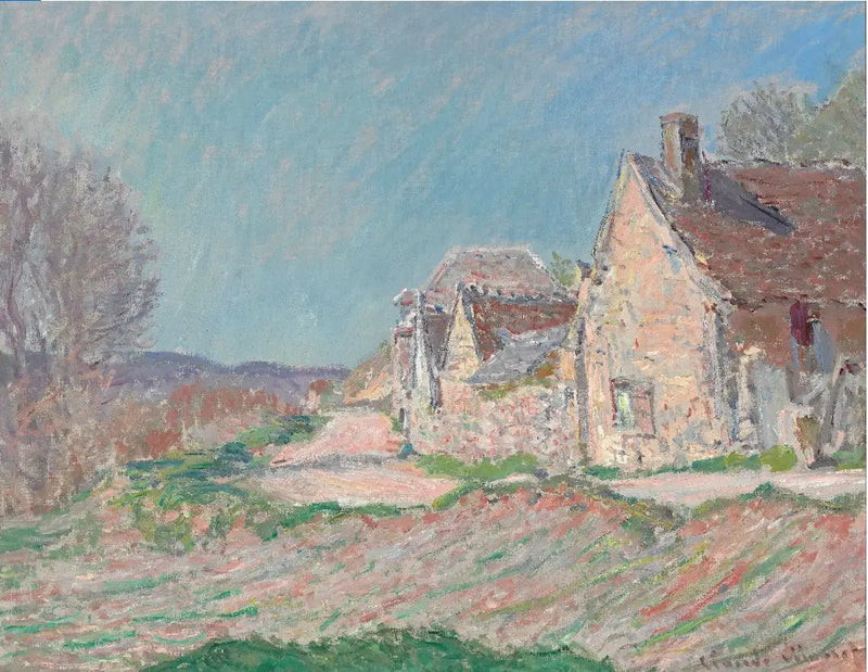 Huizen langs de weg - Claude Monet