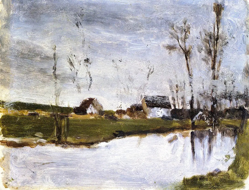 Huizen aan de waterkant - Paul Gauguin