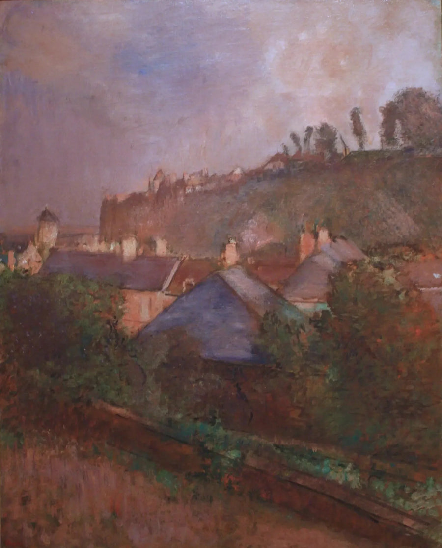 Huizen aan de voet van een klif (Saint-Valéry-sur-Somme) - Edgar Degas