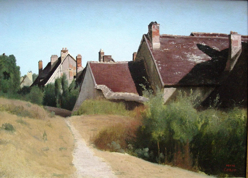 Huizen in de omgeving van Orléans - Jean-Baptiste Camille Corot