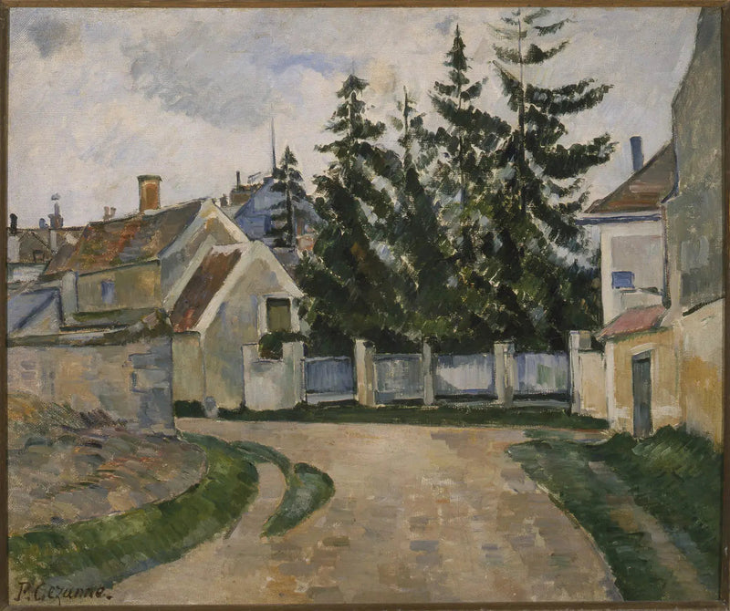Huizen en dennenbomen - Paul Cézanne