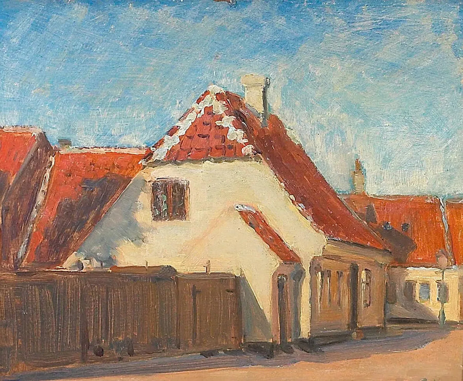 Gele huizen in Skagen. - Peder Severin Krøyer