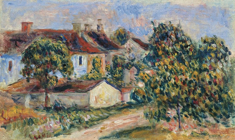 Dorpshuizen, rode daken (Essoyes) - Pierre-Auguste Renoir