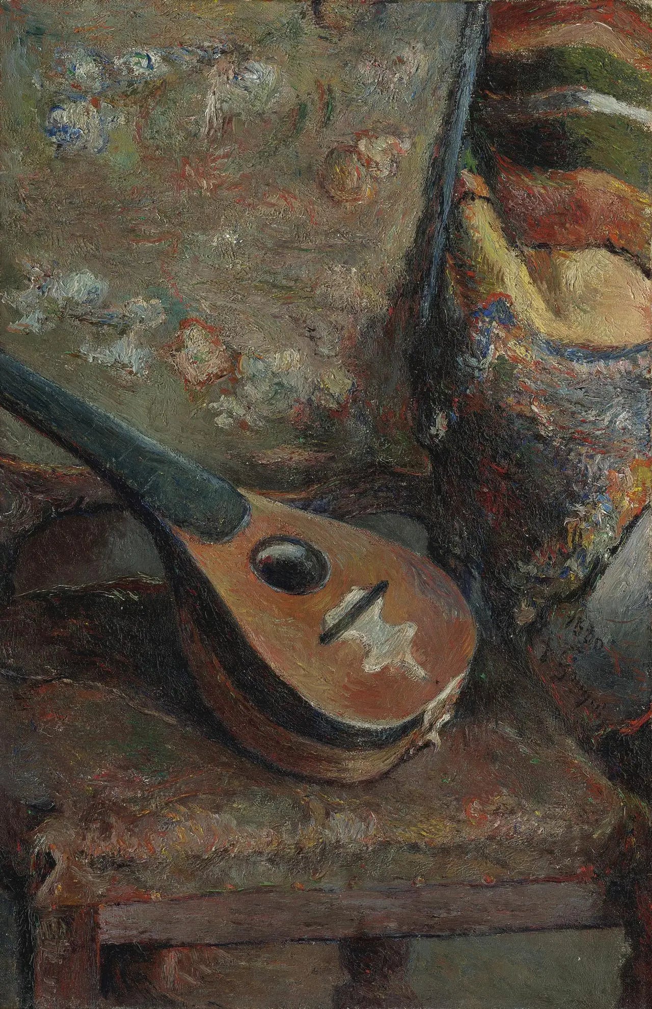 Reproduction du tableau « Mandoline sur une chaise - Paul Gauguin » par Alpha Reproduction en peinture à l’huile