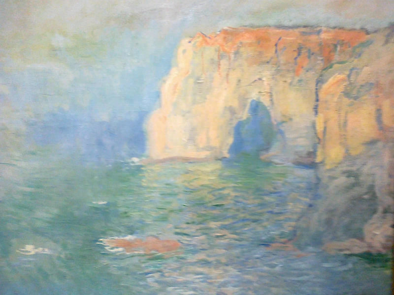 Étretat, la Manneporte, reflecties op water W1038 - Claude Monet