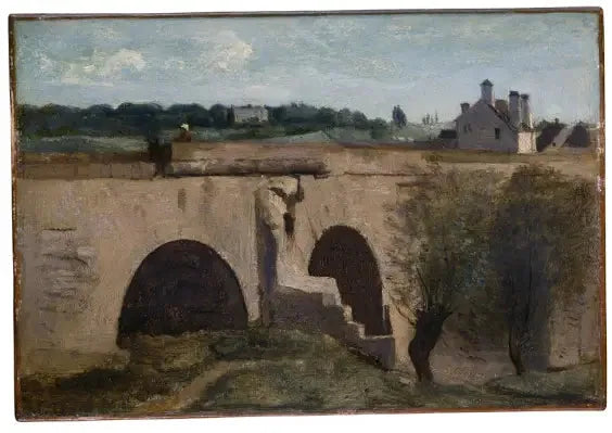 Mantes. Een begin van een brug - Jean-Baptiste Camille Corot