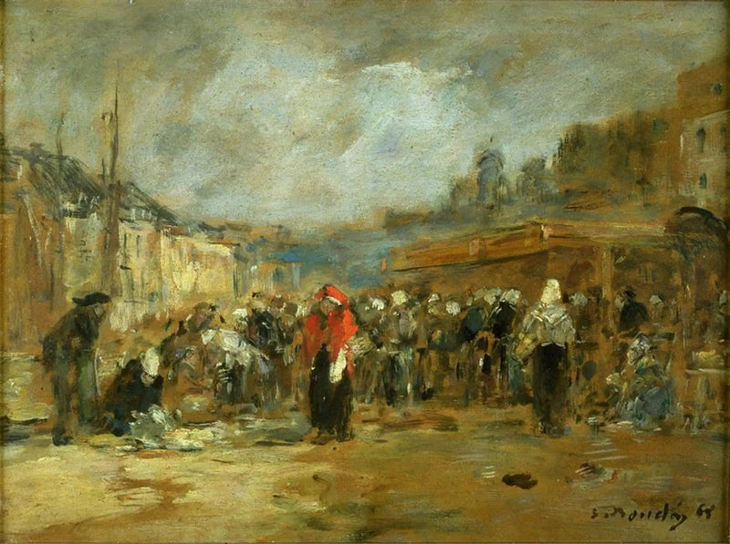 Vismarkt, Honfleur - Eugène Boudin