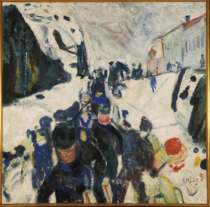 Loop in de sneeuw - Edvard Munch