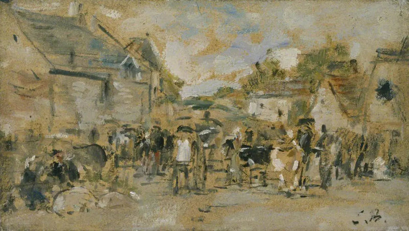 Dorpsmarkt - Eugène Boudin