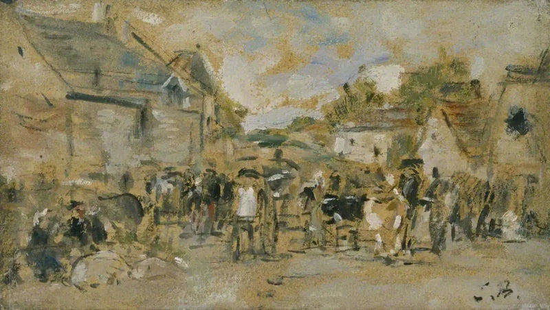 Dorpsmarkt - Eugène Boudin