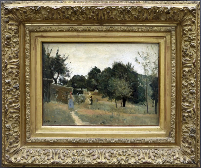 Marcoussis. Een boomgaard in de ochtend - Jean-Baptiste Camille Corot