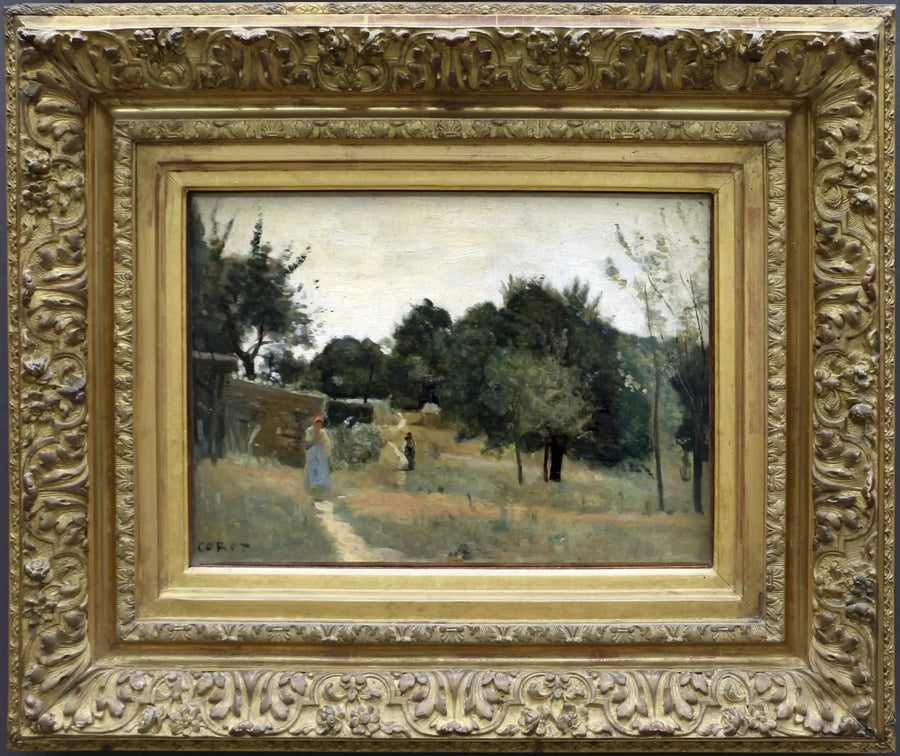 Marcoussis. Een boomgaard in de ochtend - Jean-Baptiste Camille Corot