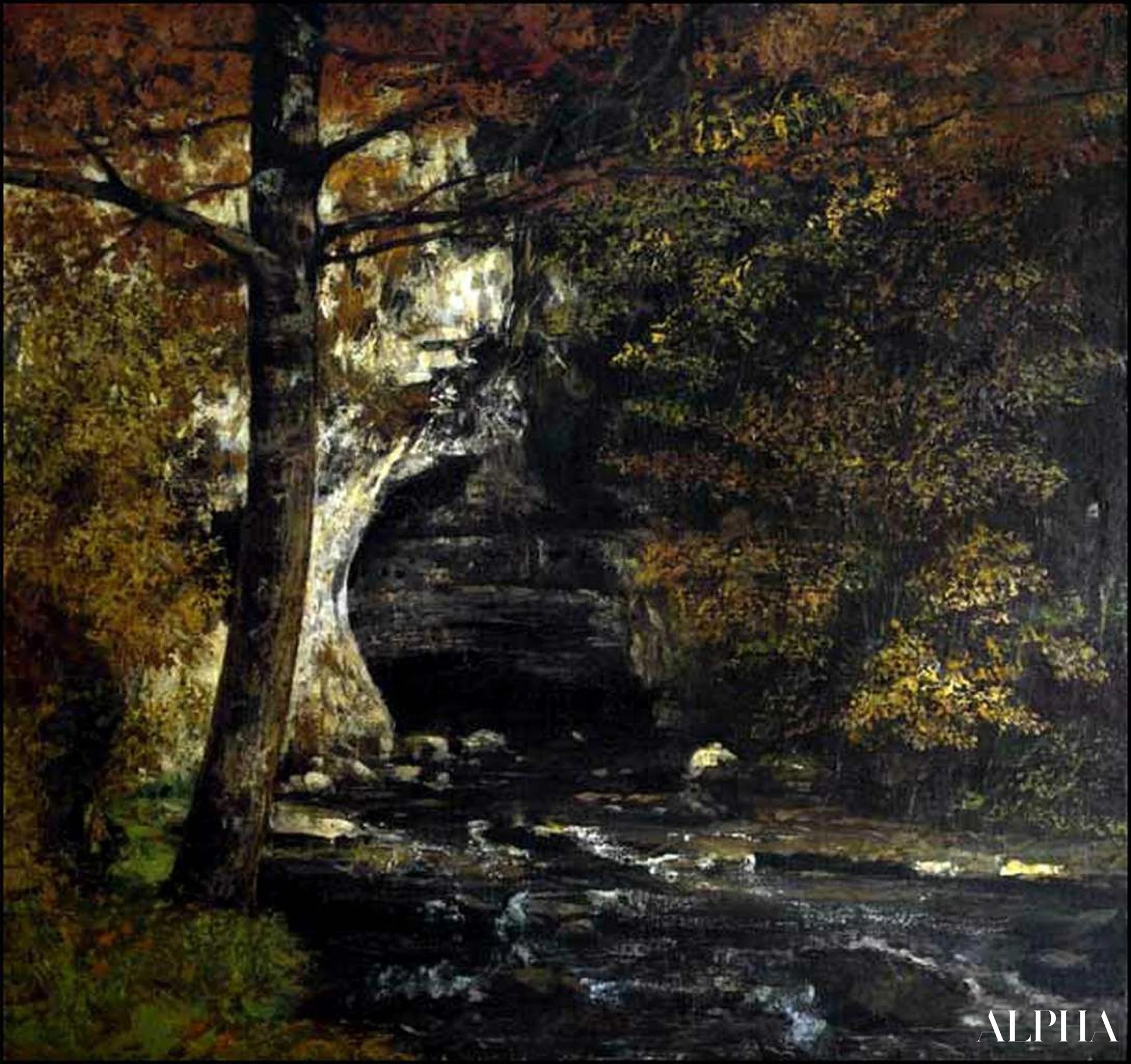 Moerasbos - Gustave Courbet - Reproducties van schilderijen en hoogwaardige schilderijen