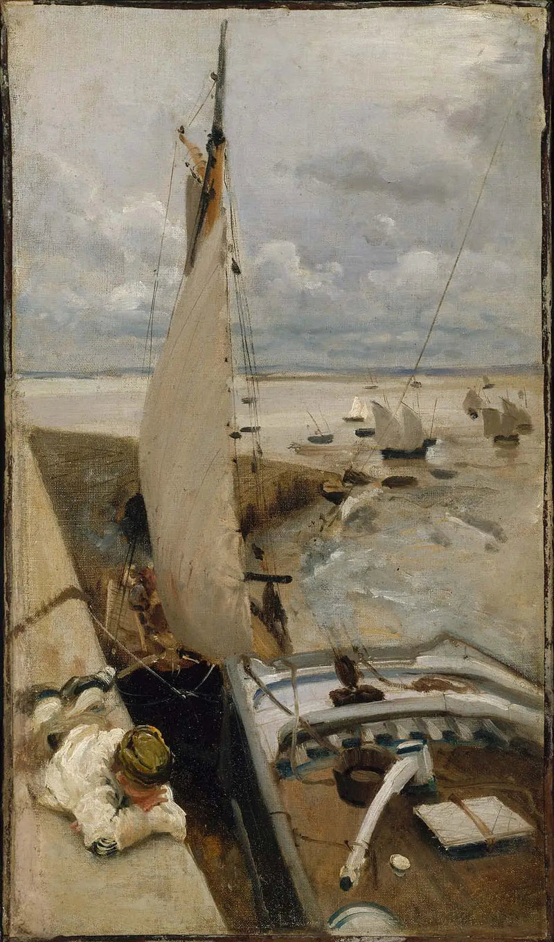 Laag water in de haven van Cancale - John Singer Sargent
