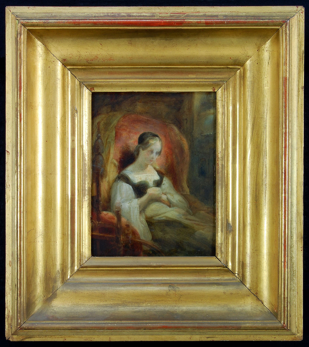 Marguerite au rouet (Goethe, Faust 1, 15) - Ary Scheffer image 1 reproduction de peinture à l’huile