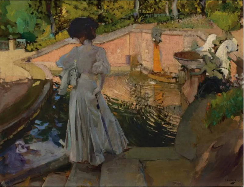 Maria kijkt naar de vissen. Gesloten - Joaquín Sorolla