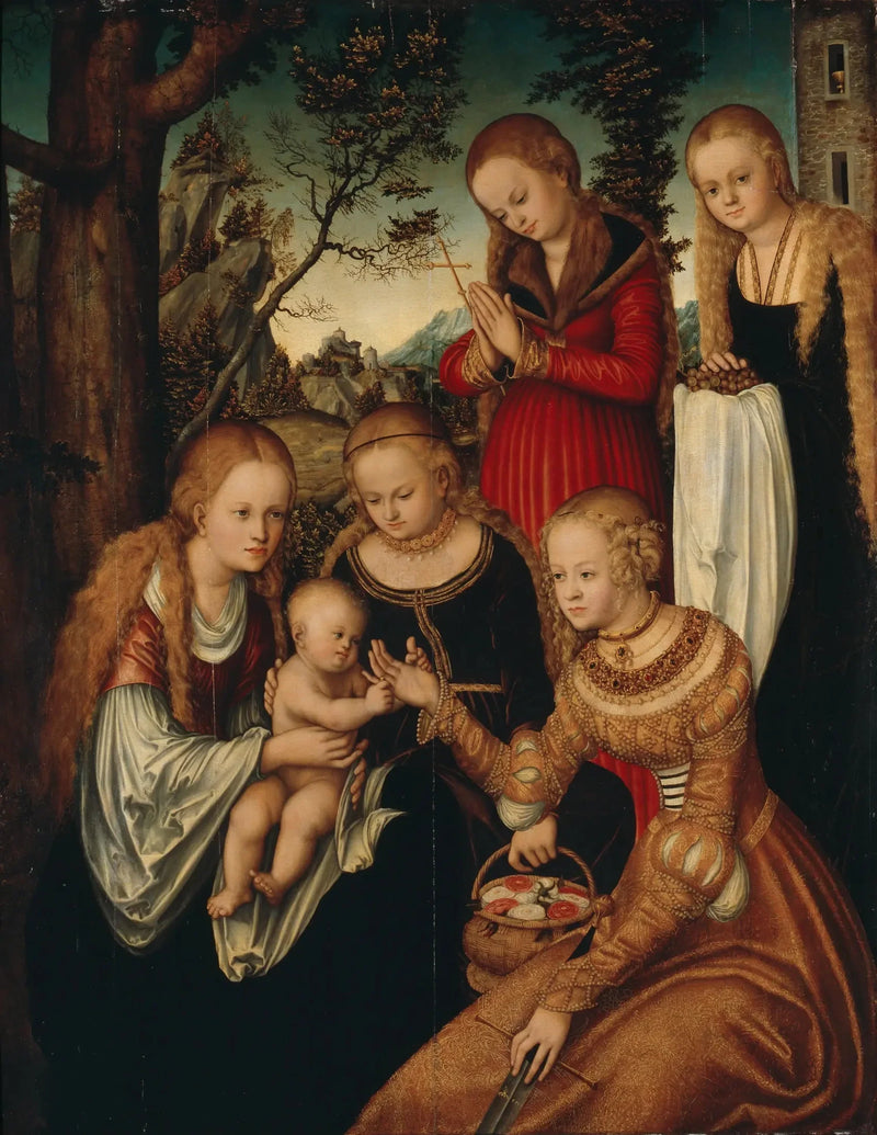 Huwelijk van Sint Catharina - Lucas Cranach de Oudere