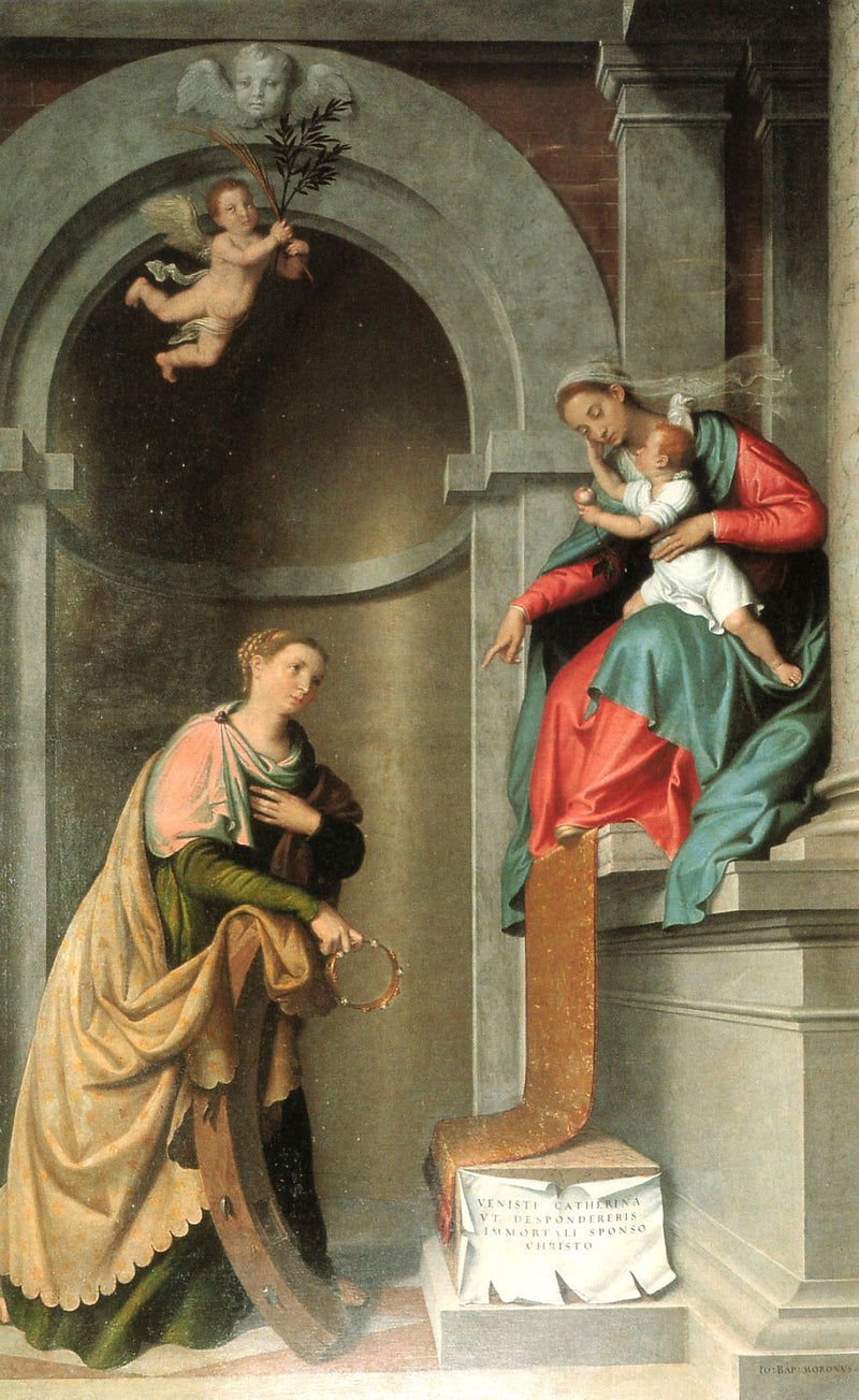 Mystieke bruiloft van Sint-Catharina van Alexandrië - Giovanni Battista Moroni