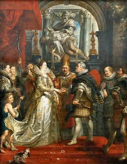 Huwelijk bij volmacht van Marie de Médicis en Hendrik IV in Florence op 5 oktober 1600 - Peter Paul Rubens
