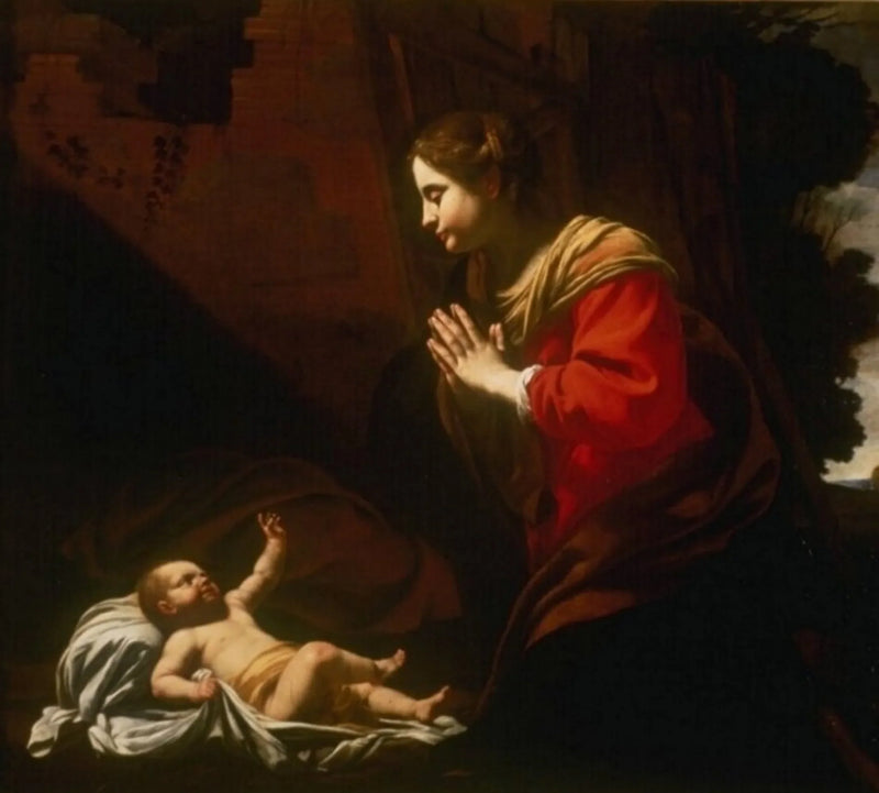 Marie die de Kindertijd aanbidt - Simon Vouet