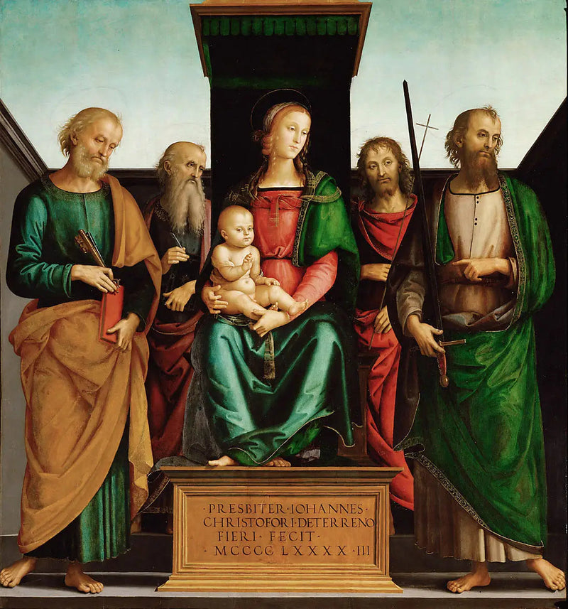 Maria met het Kind en de vier heiligen - Pietro Perugino