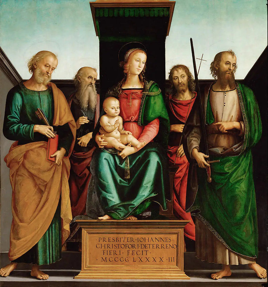 Maria met het Kind en de vier heiligen - Pietro Perugino