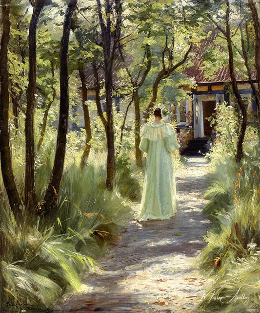 Marie dans le jardin - Peder Severin Kroyer - Reproductions de tableaux et peintures haut de gamme