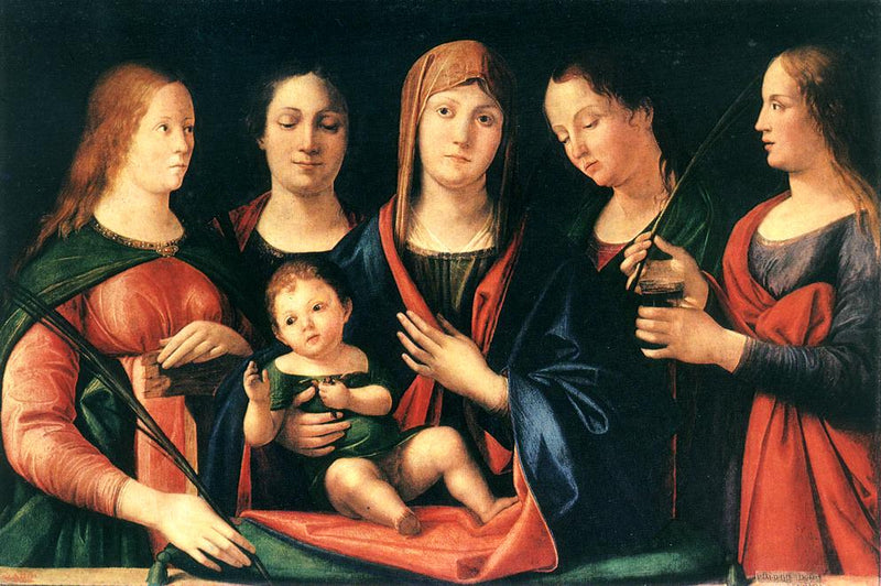 Maria en het Kind met heilige Maria-Magdalena en heilige Catharina - Alvise Vivarini