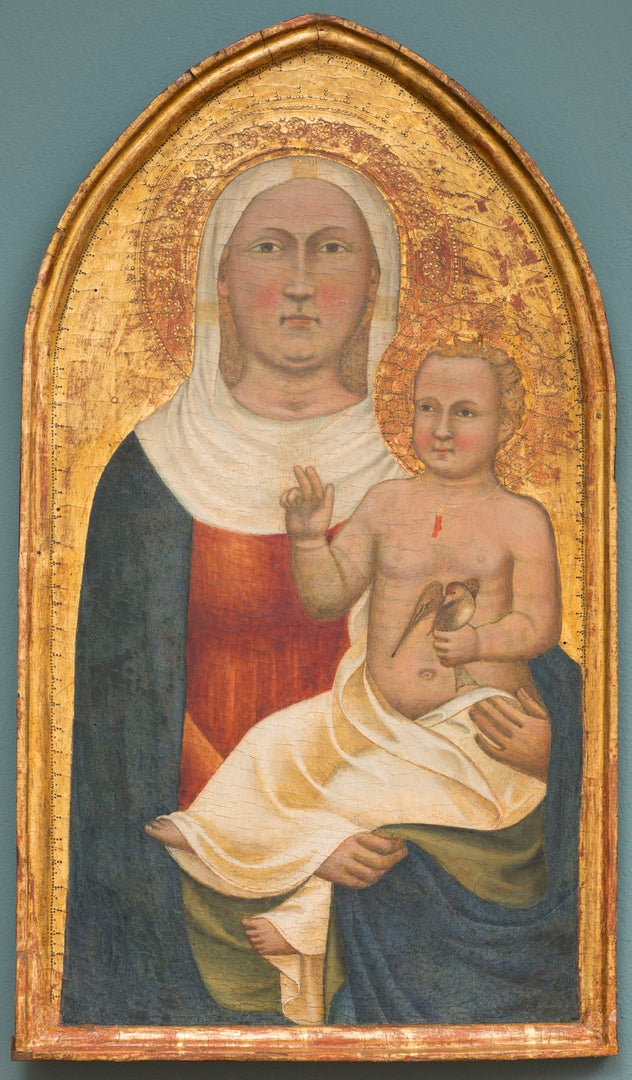 Maria en het Kind Jezus met een vogel in de hand - Francesco Traini