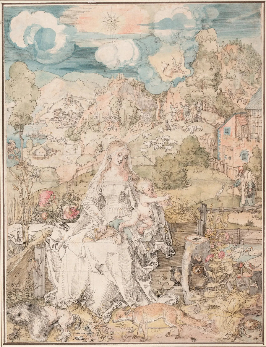 Marie tussen een menigte van dieren - Albrecht Dürer