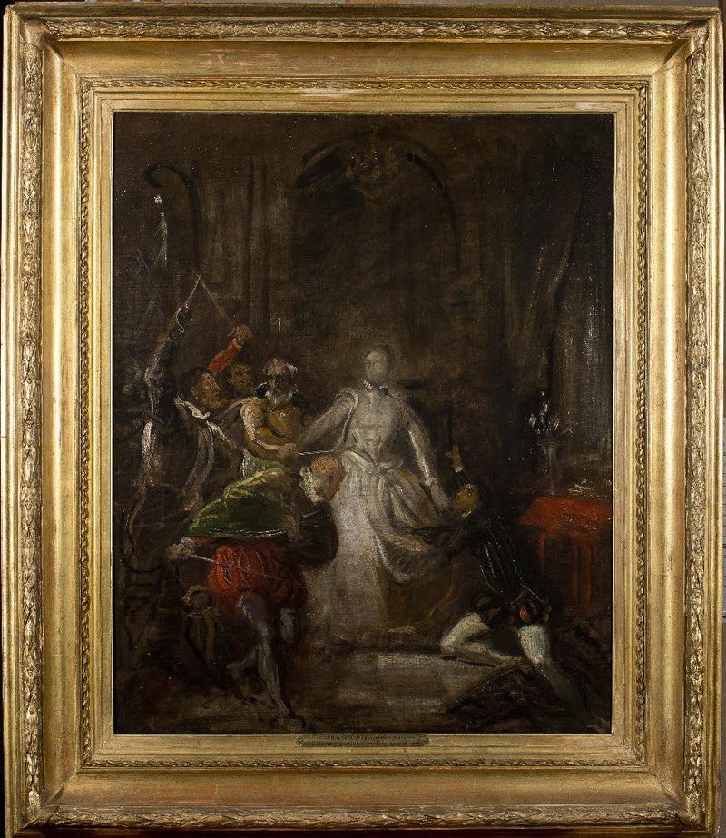 Marie Stuart die Riccio beschermt - Théodore Chassériau