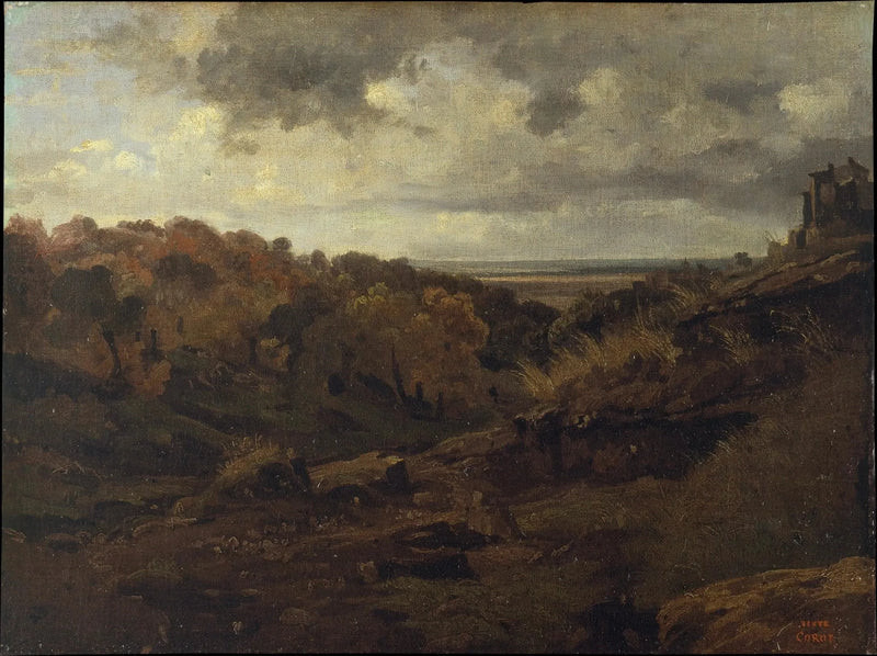 Marin. Grote beboste vallei - Jean-Baptiste Camille Corot