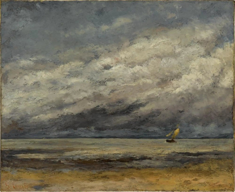 Marine met zeilboot bij de naderende storm - Gustave Courbet